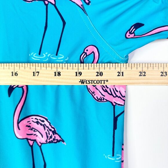 Chubbies Shirt Mens S Blue Pink Flamingo Performance Golf Stretchy Weekend - Picture 5 of 7